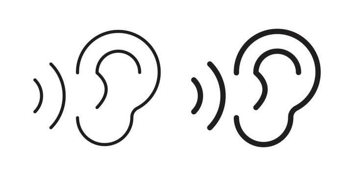 Listening icon illustration isolated on White background, Vector icon Eps10.