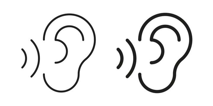 Listening icon illustration isolated on White background, Vector icon Eps10.
