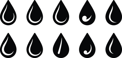 Minimalist Water Drop Icon Set