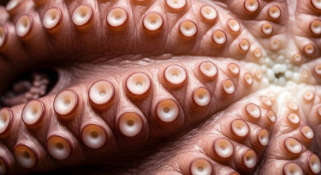 Close up of octopus tentacles with suckers