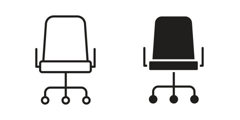 Office chair icon illustration isolated on White background, Vector icon Eps10.