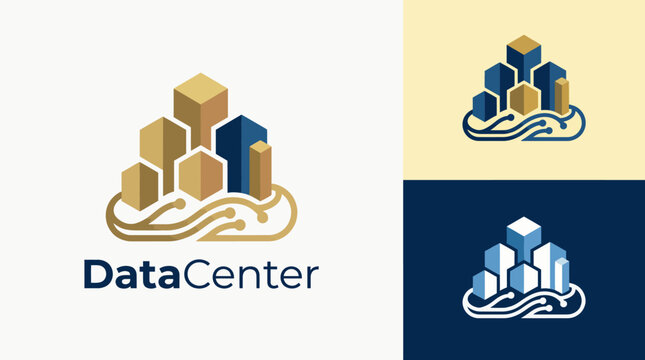 The DataCenter logo features an abstract design of stylized buildings representing data storage solutions, conveying modernity and innovation in the tech industry.