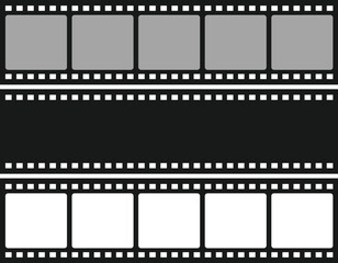 Filmstrip negative on transparent background. Vector