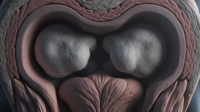 Detailed Medical Animation Of Human Knee Joint Anatomy With Muscles Ligaments And Bones In Close Up View