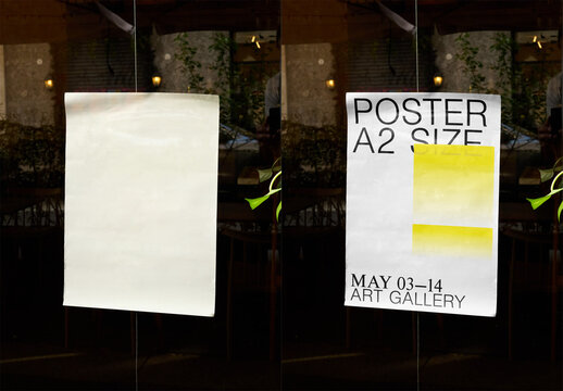 Mockup Of Customizable Vertical A2 Poster