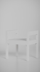 Fototapeta premium 3D render of minimalist wooden stool with clean lines and balanced design. Perfect for furniture catalogs, product visualization, interior design concepts, and modern decor presentations.