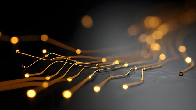 of a computer chip with tiny glowing pathways that look like a miniature city at night