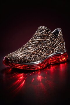 3D Printed Titanium Mesh Sneaker Ruby Sole