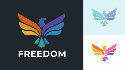 Obraz premium This dynamic logo features a colorful phoenix, symbolizing freedom and rebirth, perfect for brands aiming to inspire and evoke strong emotional connections with their audience.