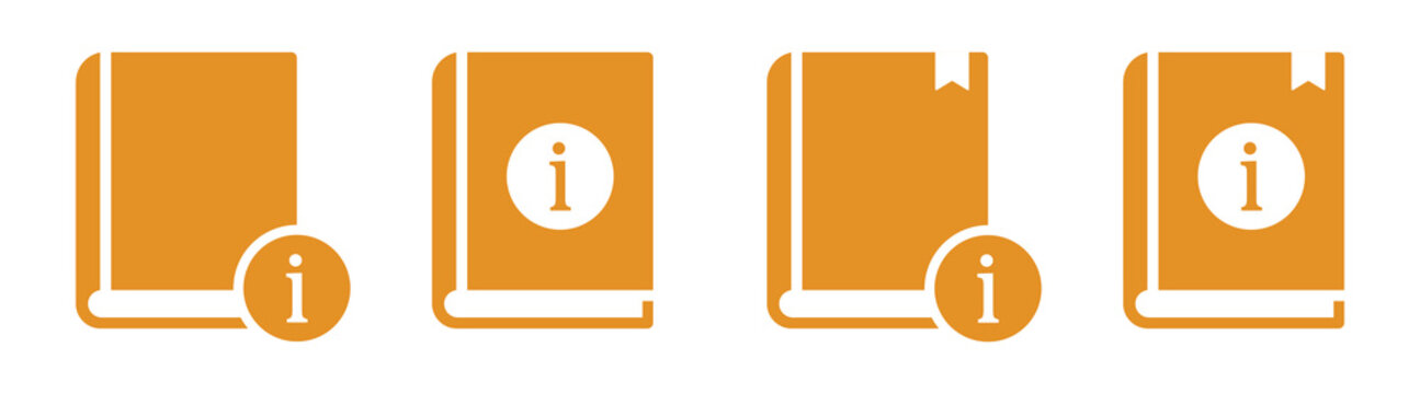Book information set icon illustration