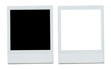 Timeless Instant Photo Frame Duet featuring Black and White Blank Spaces for Customizable Imagery