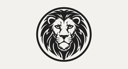 Majestic Lion Head Logo Emblem - Powerful Animal Symbol