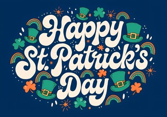 Fototapeta premium Celebrate with green, festive shamrocks, leprechaun hats, and cheerful wishes, st patricks day 2026 latest background