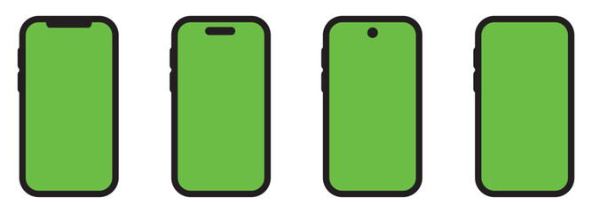 Phone green screen icon, vector illustration