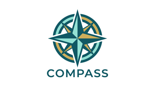This futuristic compass logo design illustrates direction and guidance, symbolizing exploration and discovery, making it suitable for travel, navigation or adventure brands.