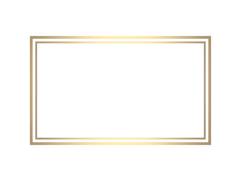 Thin double gold border frame with subtle gradient, providing an elegant accent for invitations, awards, and refined graphic design templates