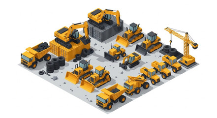 Construction Equipment Heavy Machinery Vehicles. © kadon