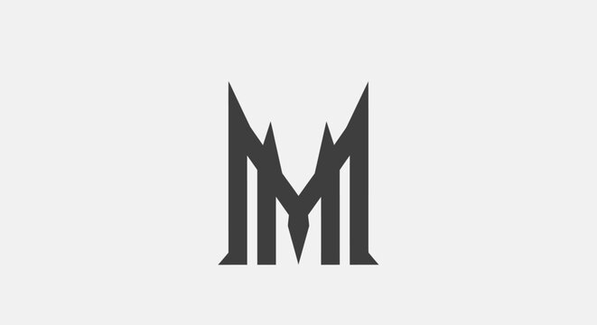 Modern Geometric Letter M Logo Design, Minimalist Monogram Icon