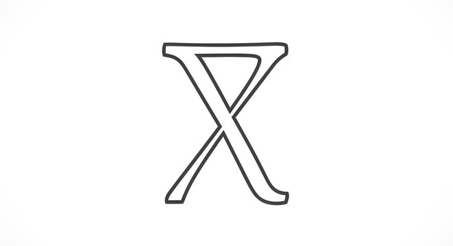 A black outline of a mathematical symbol used to show inverse proportionality