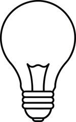 Obraz premium Light bulb line art vector thin black outline