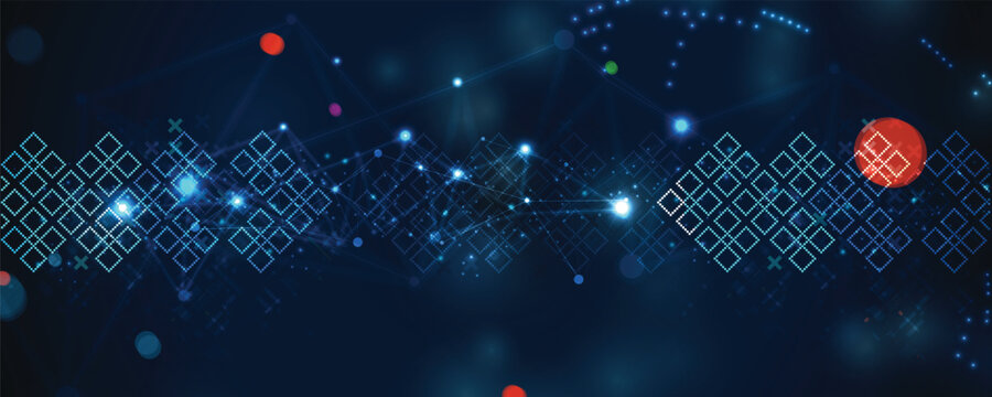 Ukrainian moderm technology background for science and business theme