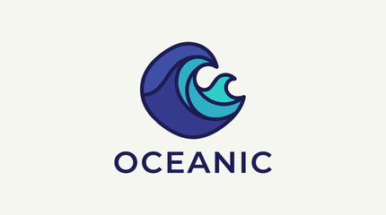 This logo design represents 'Oceanic' through a captivating wave motif, embodying fluidity and connection to nature, ideal for brands focusing on marine or water-related themes. © xie