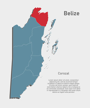 Vector map of Belize - Corozal District