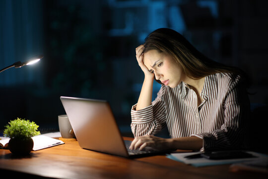Worried freelance worker complaining working online