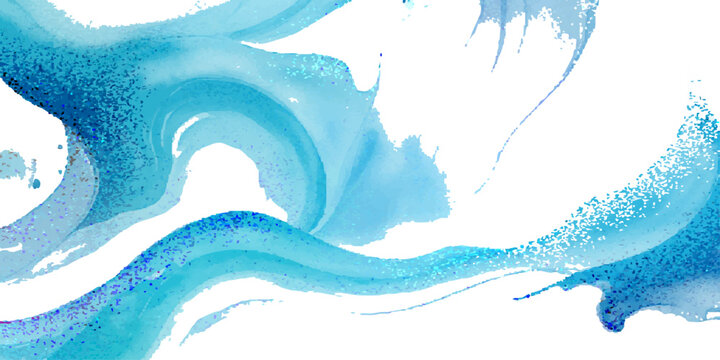 Vector Abstract blue watercolor artwork, featuring flowing brushstrokes and fluid patterns, evokes artistic expression, creativity, and the beauty of liquid forms