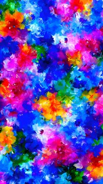 with colorful brush strokes overlapping in textured pattern