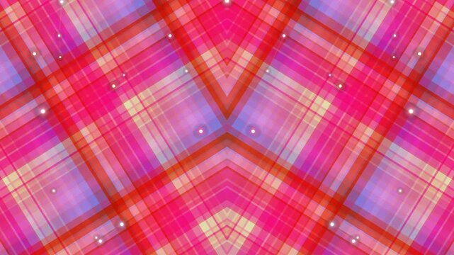 Vibrant Pink Plaid Pattern Background Animation.