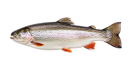 Obraz premium A trout fish with orange fins and a white belly