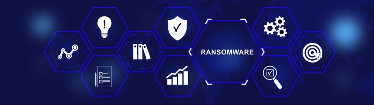 Cyber security lock that is being decoded using a ransomware. Cyber threat concept.