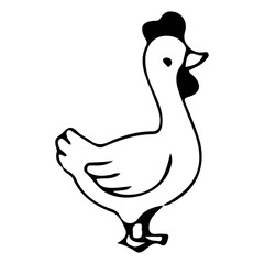 Fototapeta premium Simple Chicken Outline Drawing