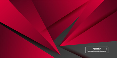 Futuristic dark abstract background. Trendy red triangle pattern design element. Simple and elegant banner. Vector eps10.