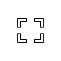 Obraz premium Clean vector line symbol for full screen view, expand content, or target area. Perfect for digital interfaces, graphic design, and modern user experience applications