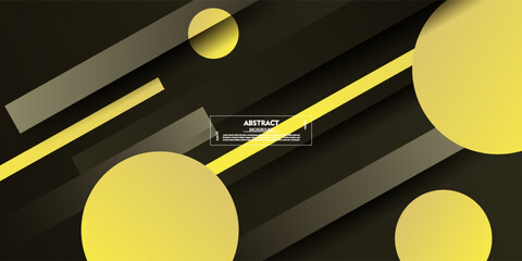 Abstract dark yellow paper cut banner background. Simple and trendy pattern design concept featuring shapes, textures, shadows, rectangles, and circles. Vector eps10