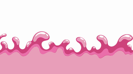 Vibrant pink fluid waves splash dynamically across a white background in a mesmerizing vector illustration