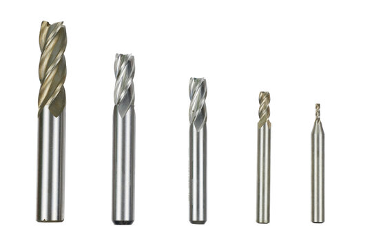 set of drill bits isolated on white or transparent png