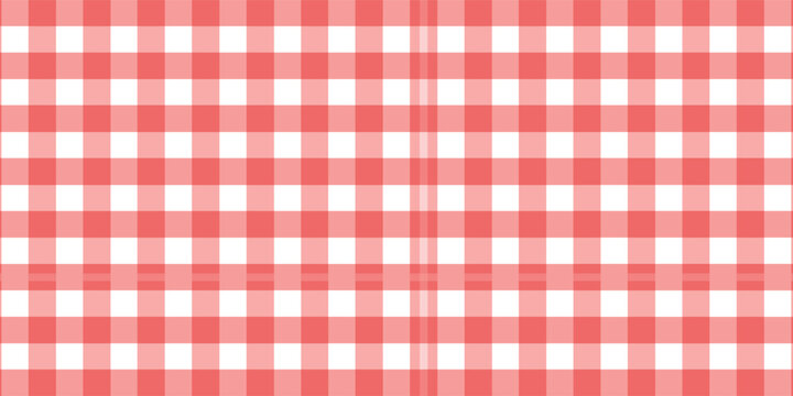 Seamless hand painted red gingham check pattern with soft watercolor texture. Warm cheerful plaid background ideal for fabric, wallpaper, packaging, stationery, kitchen and summer designs