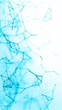 Abstract blue background featuring interconnected nodes and lines representing network connections, digital data flow and connectivity; Looping