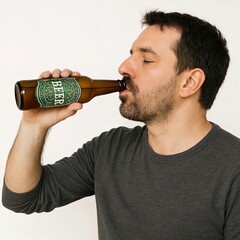 man drinking beer