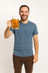 man drinking beer