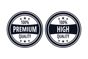 Obraz premium Collection of golden premium quality badges vector illustration