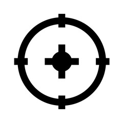 Obraz premium Black target sight or crosshair on white background, suitable for aiming, precision, accuracy.