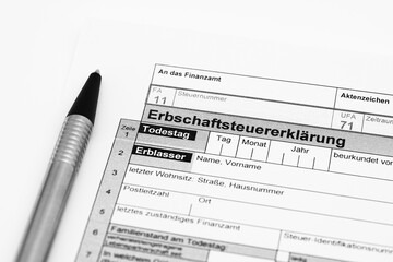 Obraz premium Erbschaftsteuererklärung