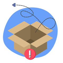 Empty Box No Items Inside Package Illustration