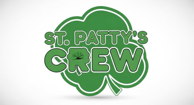 St. Patty's Crew shamrock logo in green and white.