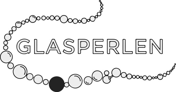 Delicate necklace design with the word "GLASPERLEN