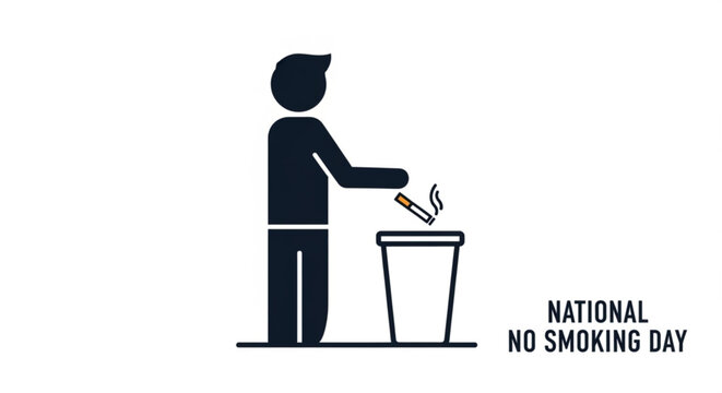 Person throwing away cigarette on national no smoking day symbolizing quitting smoking and healthy lifestyle
